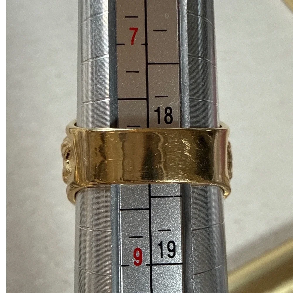 Vintage Seta‎ Mens Gold Tone Eagle Signet Ring Cubic Zirconia Size 8.25 Sopranos